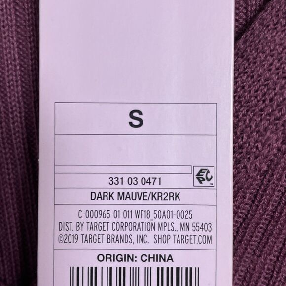 Wild Fable Women's Dark Mauve Long Sleeve V-Neck Crop Cardigan Sweater Sz Small - Picture 8 of 8